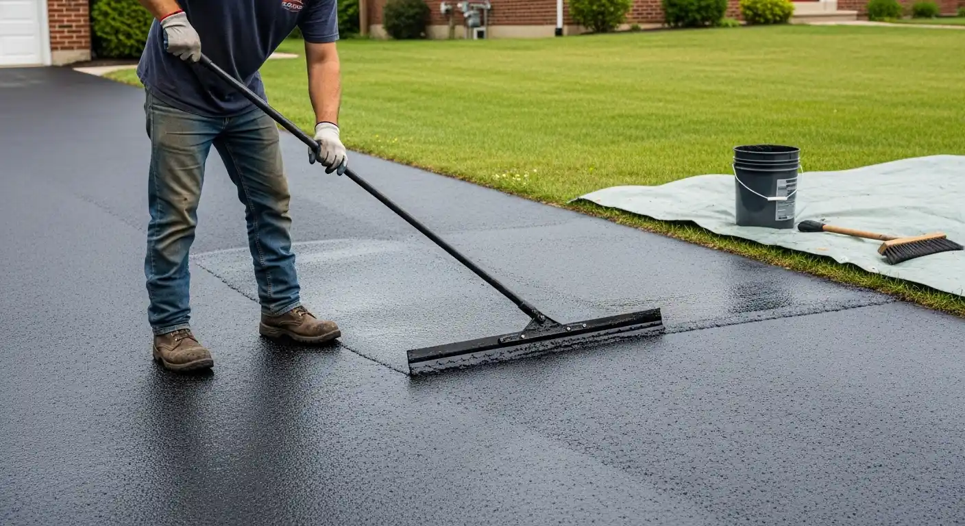 sealcoating asphalt driveway maintenance process in Phoenix AZ residential property