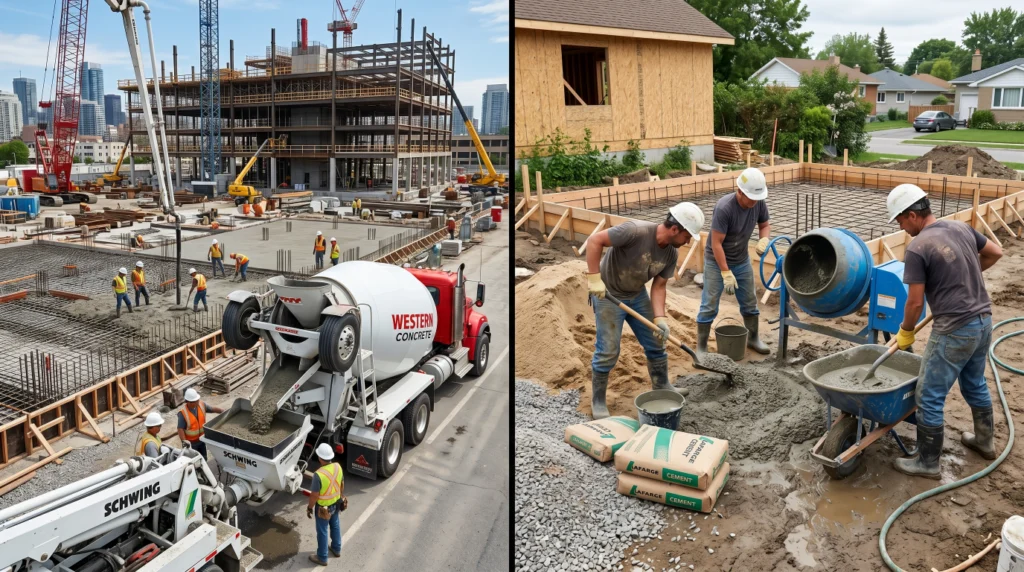 Comparison of ready mix concrete and site mix concrete production methods