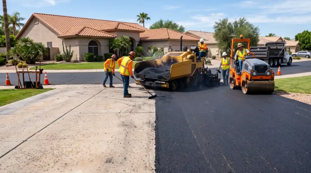 Can contractors put asphalt over an existing concrete driveway?