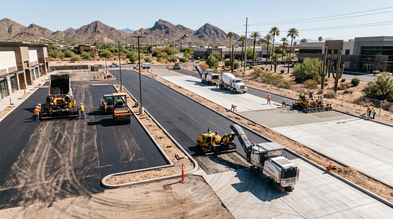 Flexible asphalt, rigid concrete, and composite pavement types